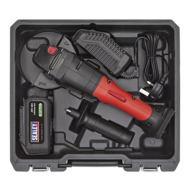 Sealey CP20VAG Cordless Angle Grinder �115mm 20V Lithium-ion 1hr Charge