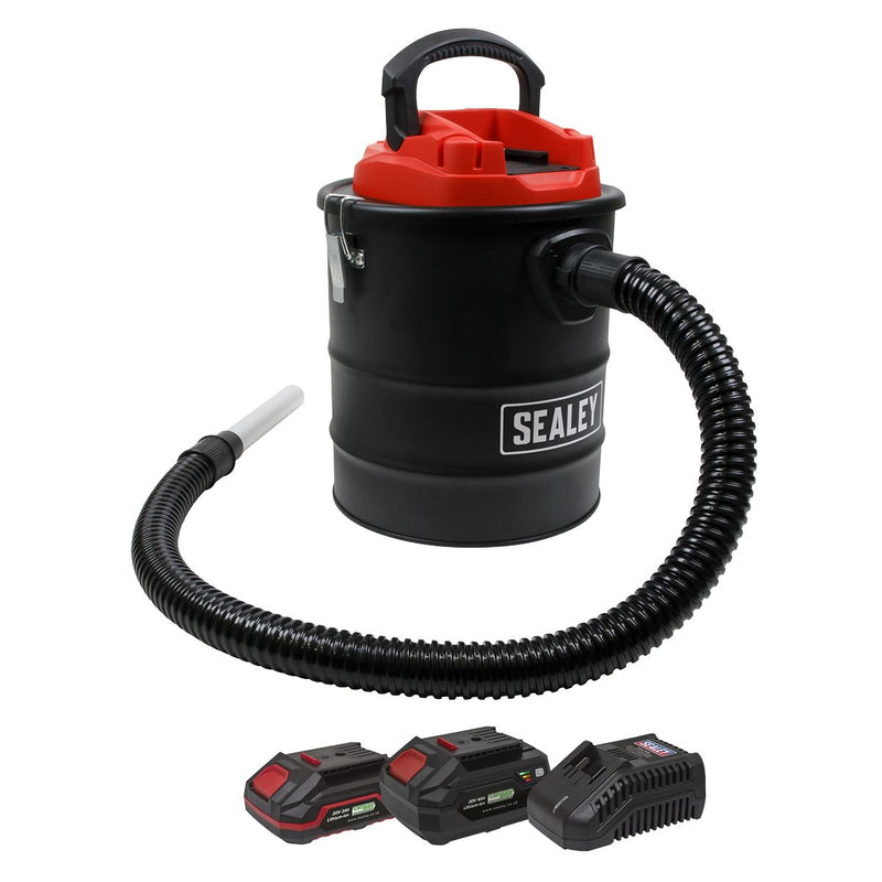 Sealey SV20 Series 15L Cordless Handheld Ash Vacuum Cleaner Kit 20V Kit - 2 Batteries CP20VAVKIT