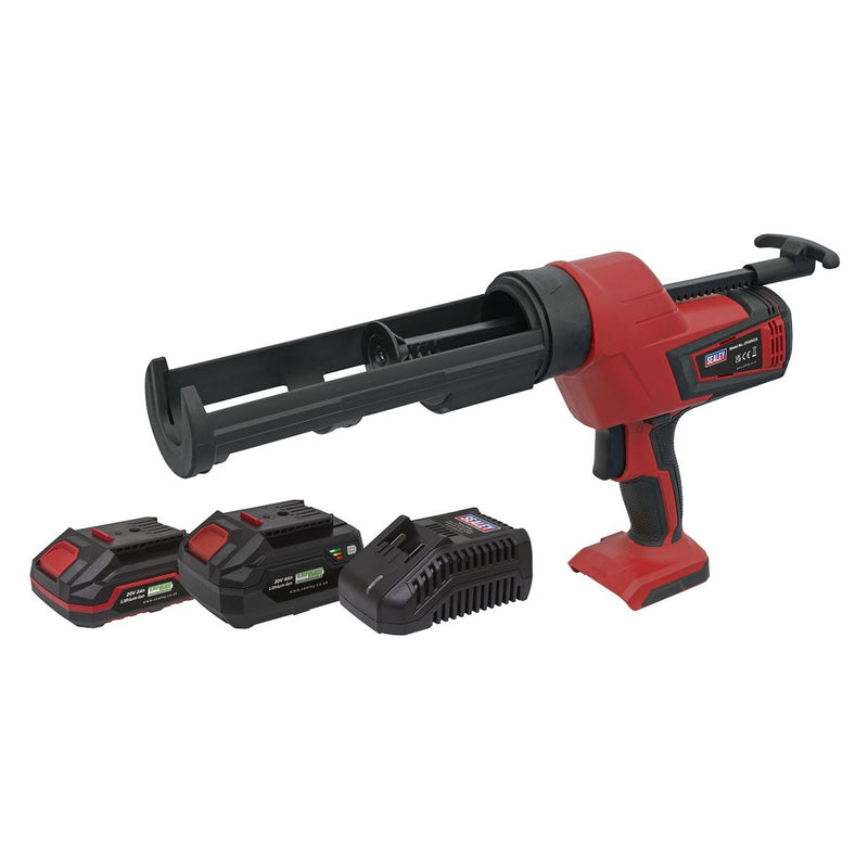 Sealey SV20 Series 310ml Cordless Caulking Gun Kit 20V - 2 Batteries CP20VCGKIT