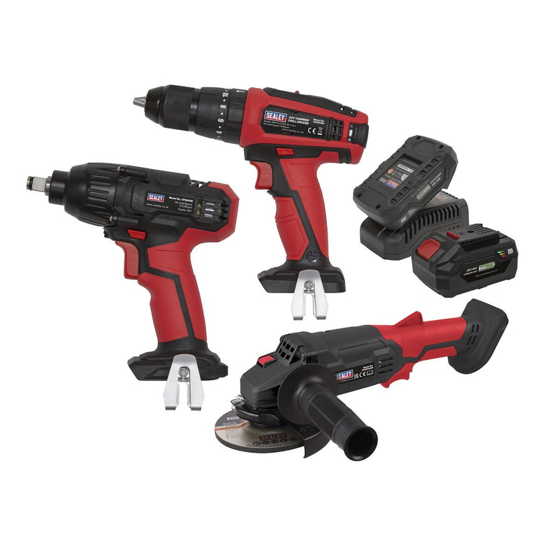 Sealey 3 x SV20 Series Cordless Tool Combo Kit 20V - 2 Batteries CP20VCOMBO1