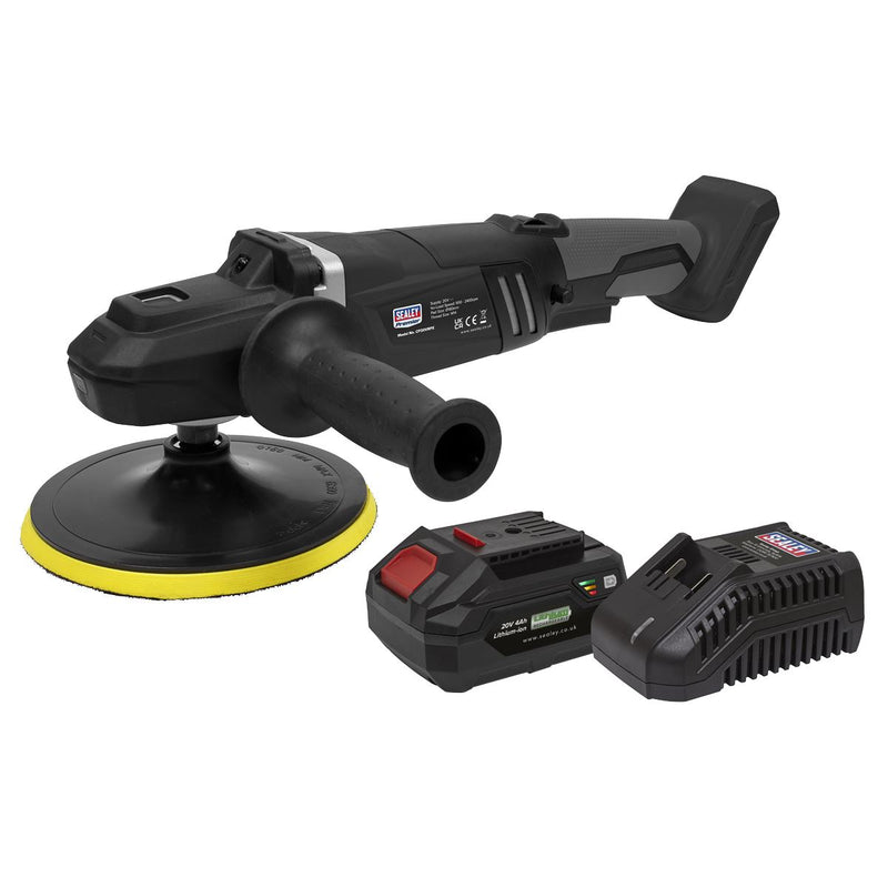 Sealey Premier SV20 Series 180mm Brushless Cordless Rotary Polisher 20V 4Ah CP20VRPXKIT1