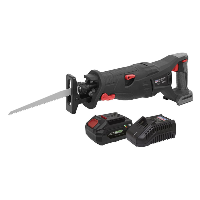 Sealey Premier SV20 Series Brushless Cordless Reciprocating Saw 20V 4Ah Kit CP20VRSXKIT1