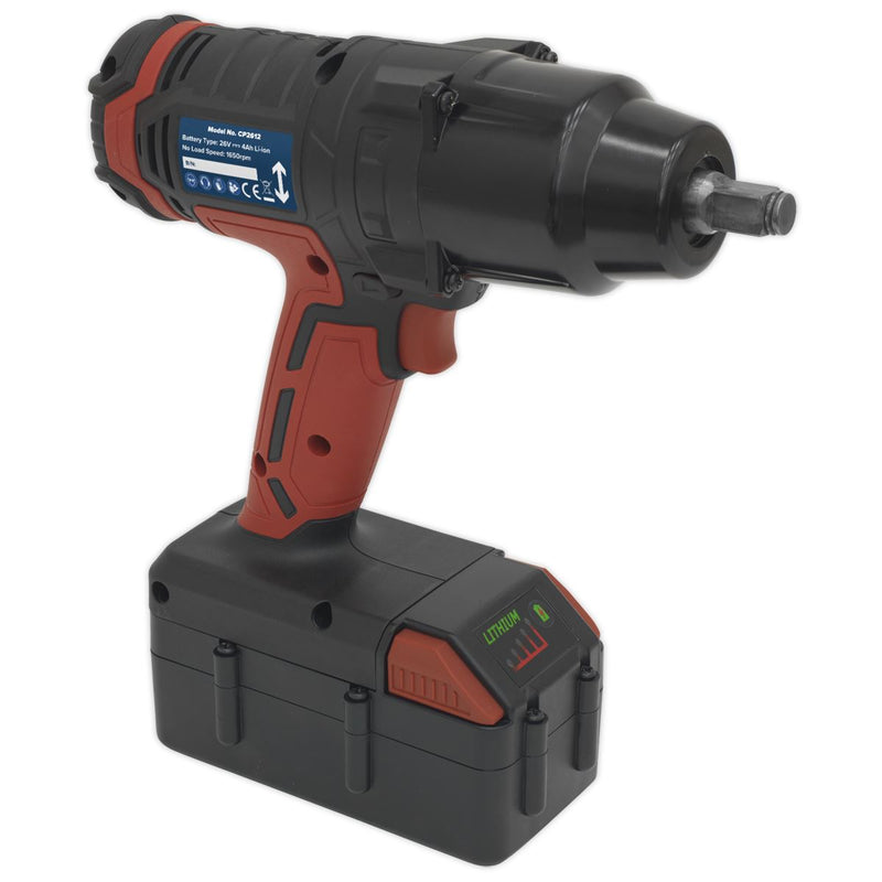 Sealey CP2612 Cordless Impact Wrench 26V Lithium-ion 1/2"Sq Drive 680Nm