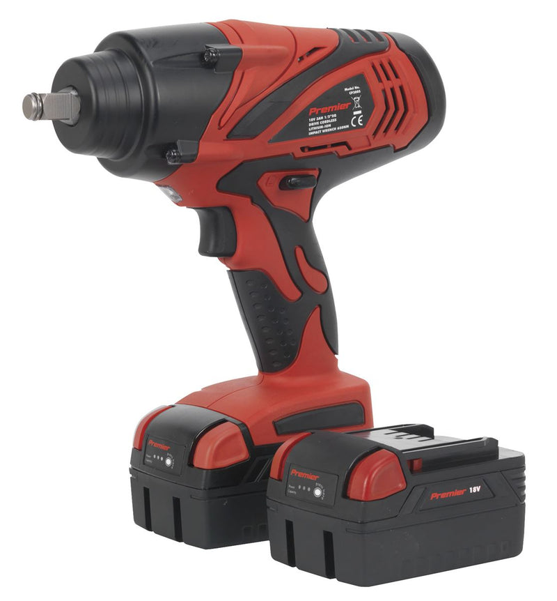 Sealey CP3005 Cordless Impact Wrench 1/2"Sq Drive 650Nm 18V 4Ah Lithium-ion - 2 Batteries