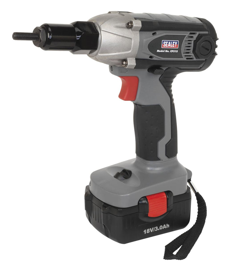 Sealey CP315 Cordless Nut Riveter/Impact Driver 18V 3Ah Lithium-ion 1hr Charger