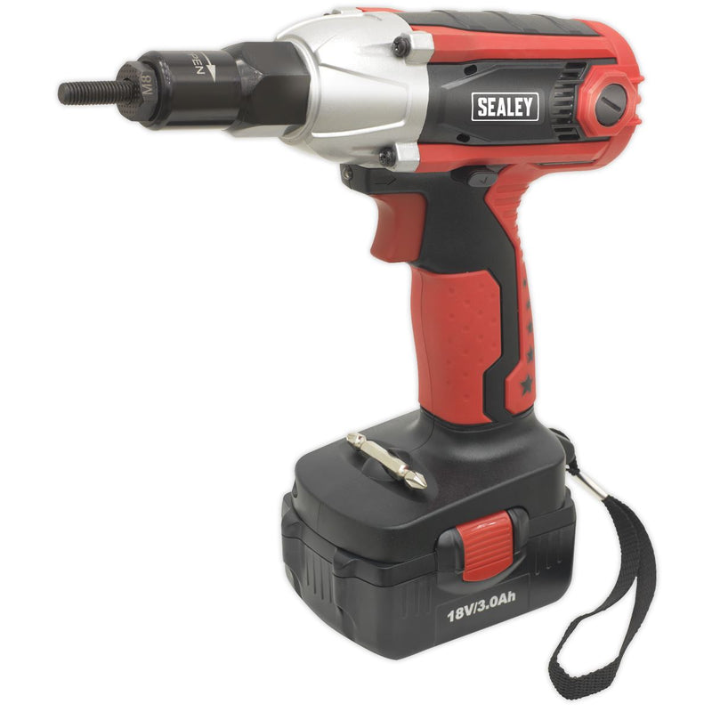 Sealey CP315 Cordless Nut Riveter/Impact Driver 18V 3Ah Lithium-ion 1hr Charger