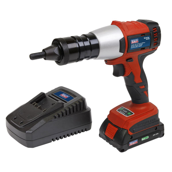 Sealey Brushless Cordless Nut Riveter 20V 2Ah Lithium-ion CP316