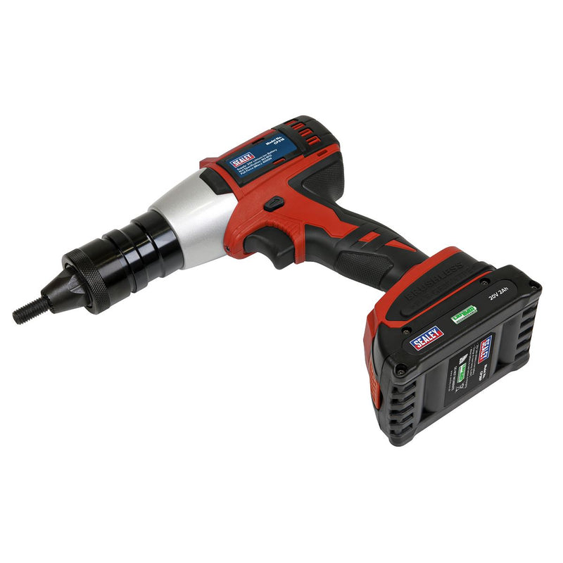 Sealey Brushless Cordless Nut Riveter 20V 2Ah Lithium-ion CP316