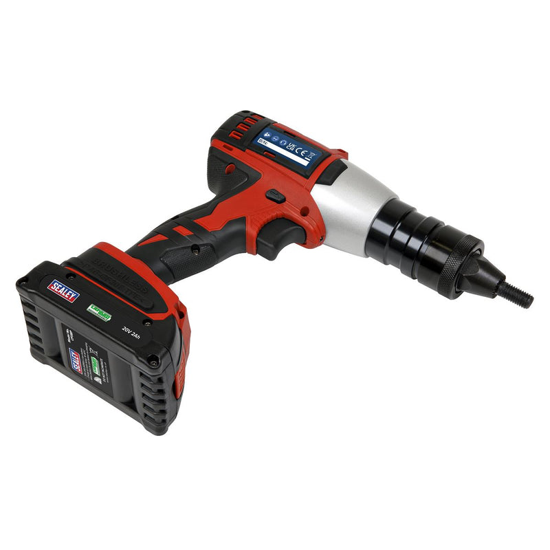 Sealey Brushless Cordless Nut Riveter 20V 2Ah Lithium-ion CP316