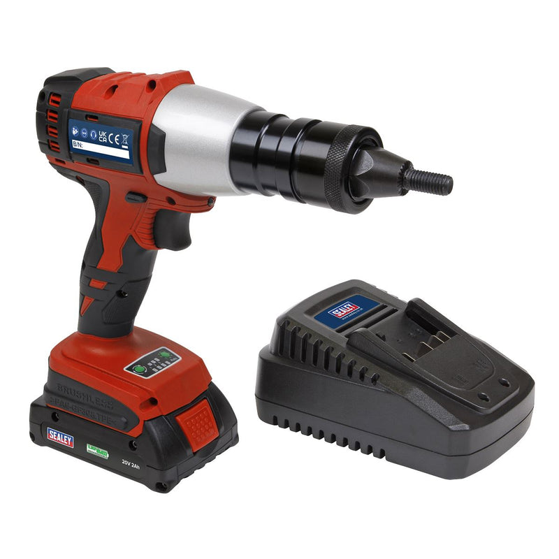 Sealey Brushless Cordless Nut Riveter 20V 2Ah Lithium-ion CP316