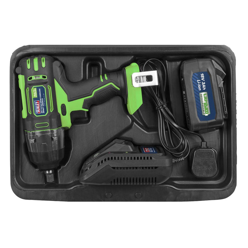 Sealey 1/2"Sq Drive Hi-Vis Cordless Impact Wrench 18V 3Ah CP400LIHV