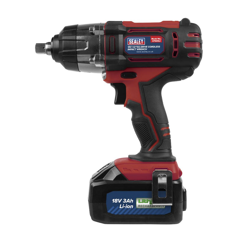 Sealey 1/2"Sq Drive Cordless Impact Wrench 18V 3Ah CP400LI