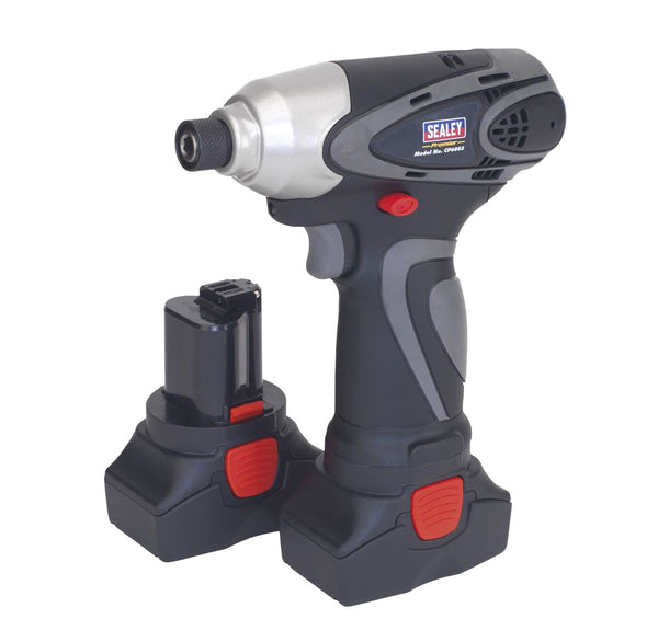 Sealey CP6003 Cordless Impact Driver 1/4"Hex Drive 117Nm 14.4V 2Ah Lithium-ion - 2 Batteries 40min Charger