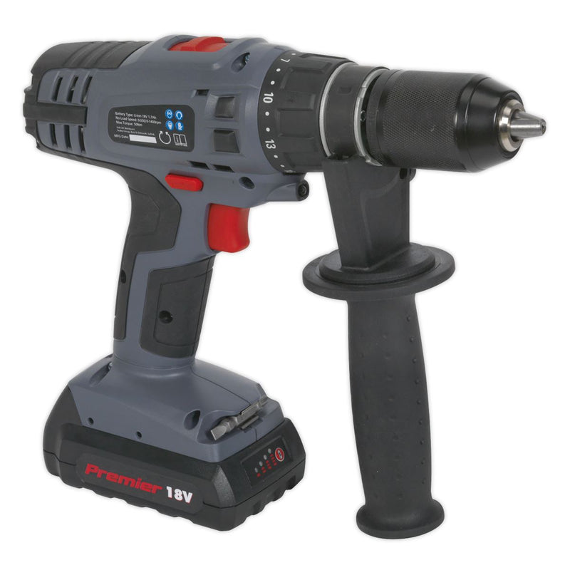 Sealey CP6018V Cordless Hammer Drill/Driver �13mm 18V Lithium-ion Super Torque 1hr Charge - 2 Batteries