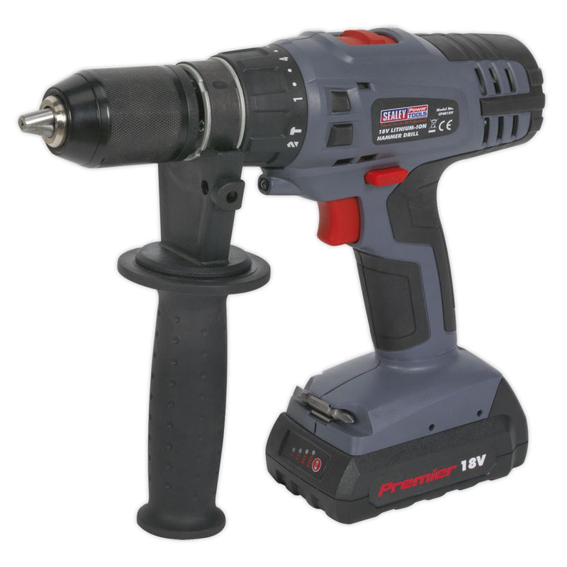 Sealey CP6018V Cordless Hammer Drill/Driver �13mm 18V Lithium-ion Super Torque 1hr Charge - 2 Batteries