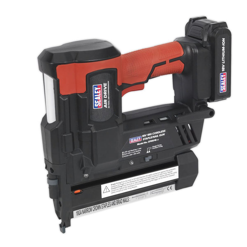 Sealey CPNG18 Cordless Nail/Staple Gun 18G 18V Lithium-ion