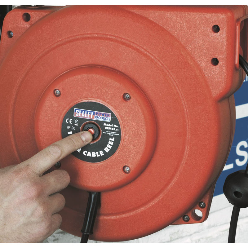 Sealey 10m Retractable Cable Reel System 2 x 230V CRM10