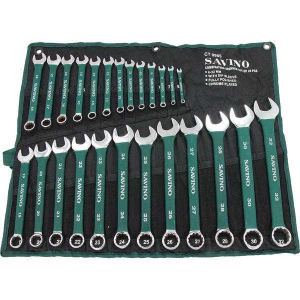 SPANNER SET 25P SOFT GRIP METRIC 6MM - 32MM COMBINATION WRENCH RING OPEN CT0985