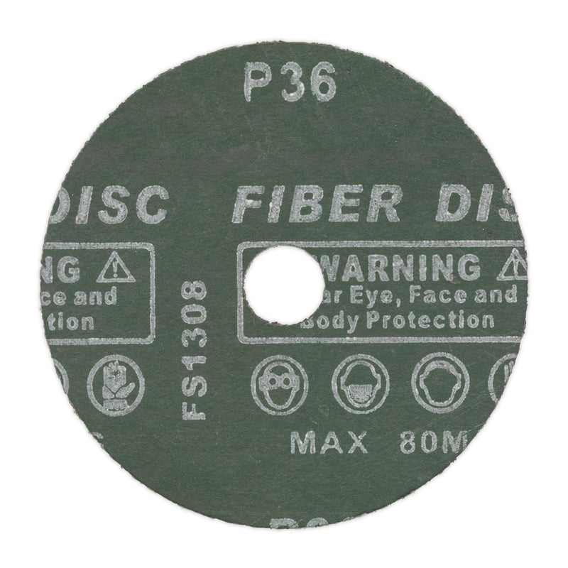 Sealey Sanding Disc Fibre Backed �100mm 24Grit Pack of 25 FBD10024