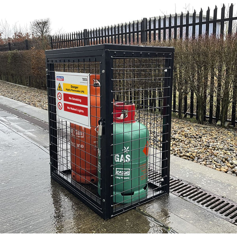 Sealey Gas Cylinder Safety Cage - 2 x 19kg GCSC219