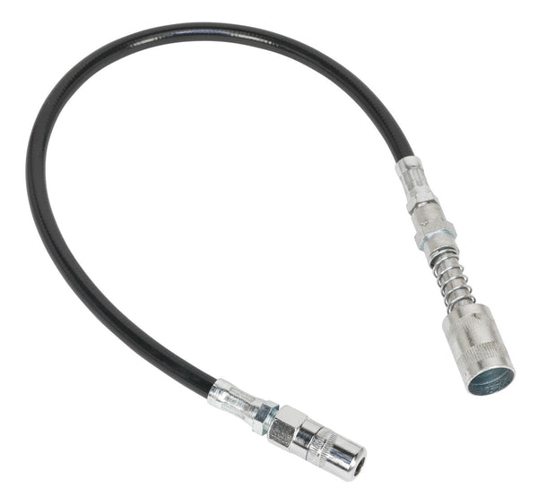 Sealey Flexible Rubber Grease Gun Delivery Hose with 4-Jaw Connector & Quick Release Coupling 450mm GGSF450