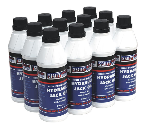 Sealey Hydraulic Jack Oil 500ml - Pack of 12 HJO/500ML