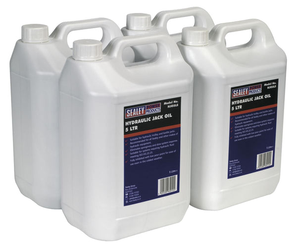 Sealey Hydraulic Jack Oil 5L - Pack of 4 HJO/5L