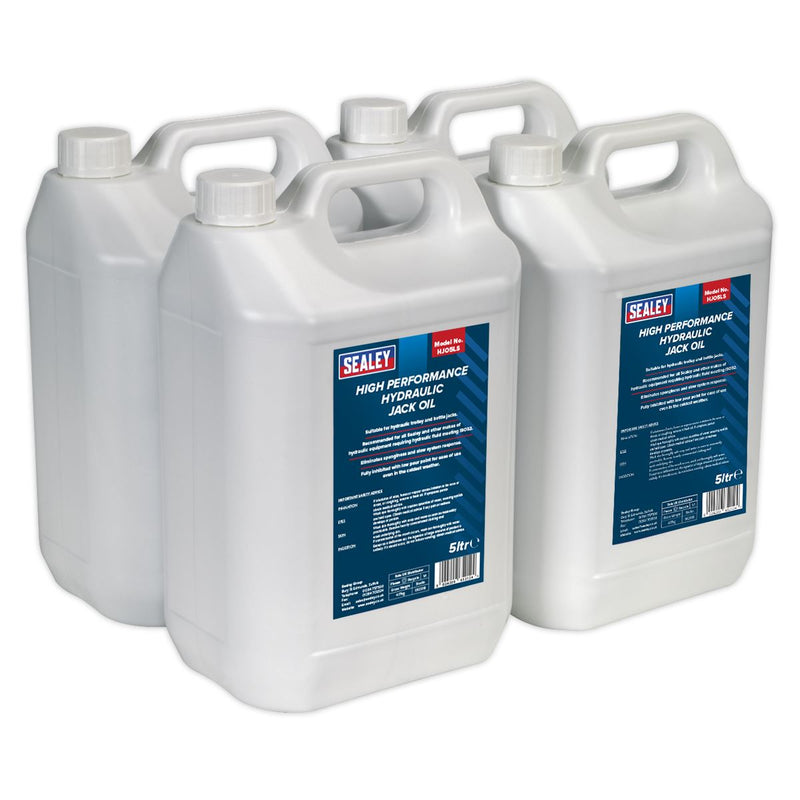 Sealey Hydraulic Jack Oil 5L - Pack of 4 HJO/5L
