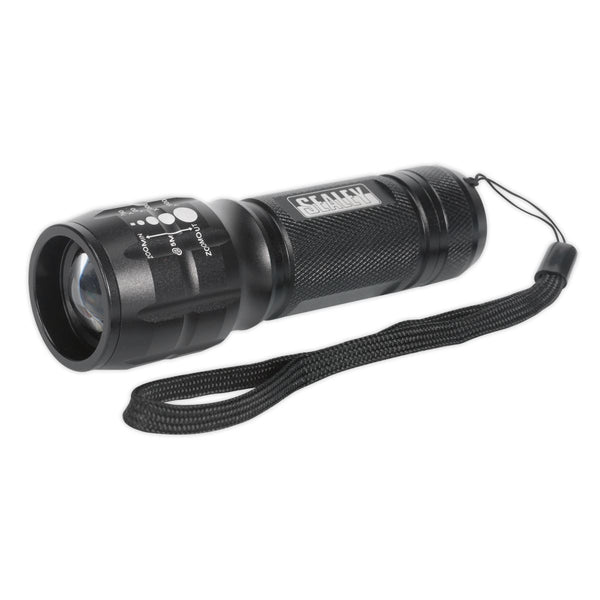 Sealey LED008 Aluminium Torch 1W CREE LED Adjustable Focus 3 x AAA Cell