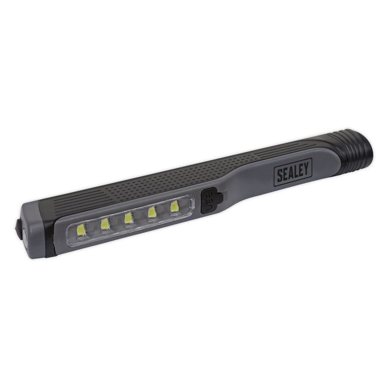 Sealey LED054 Rechargeable USB Penlight 5 SMD + 1 LED - Grey