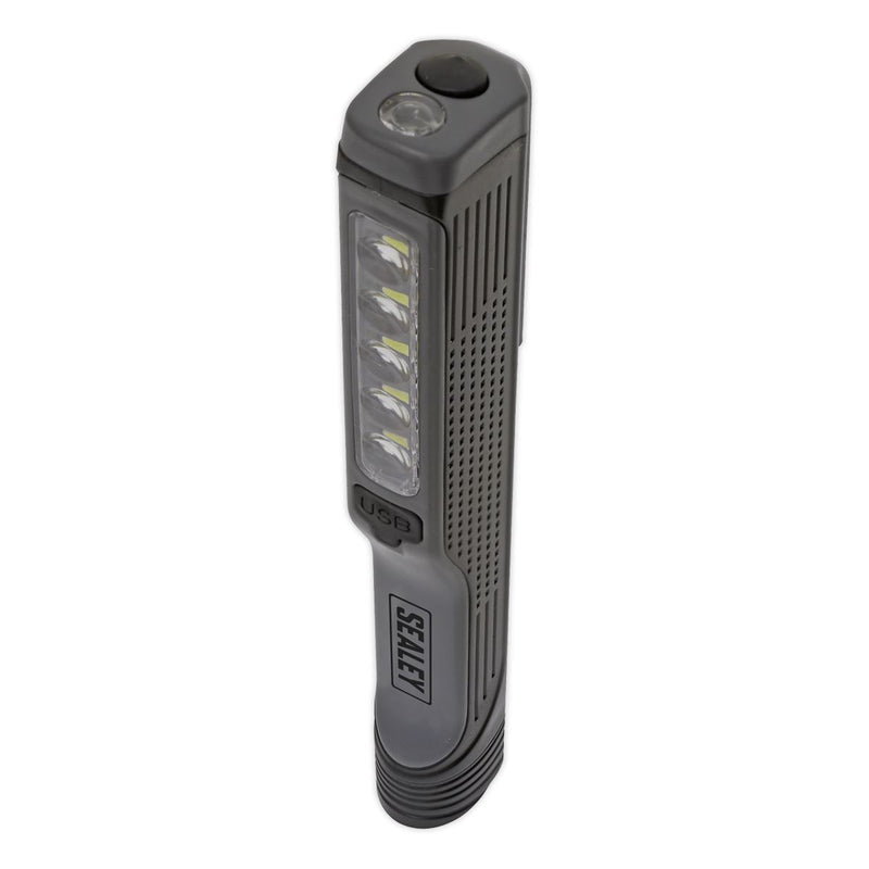 Sealey LED054 Rechargeable USB Penlight 5 SMD + 1 LED - Grey