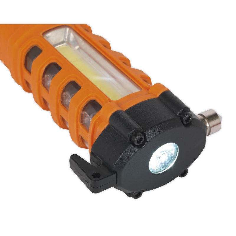 Sealey LED059 Emergency Torch/Belt Cutter/Hammer - 2W COB + 16 Red LED + 1W LED 3 x AA Cell