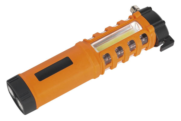 Sealey LED059 Emergency Torch/Belt Cutter/Hammer - 2W COB + 16 Red LED + 1W LED 3 x AA Cell