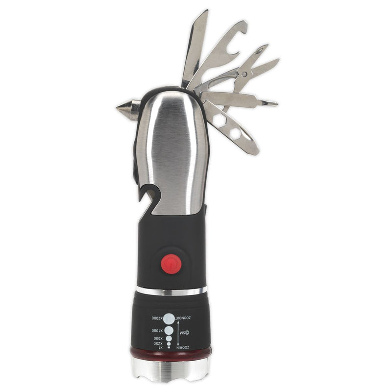 Sealey Emergency Torch/Multi-Tool - 3W LED Adjustable Focus 3 x AAA Cell LED072