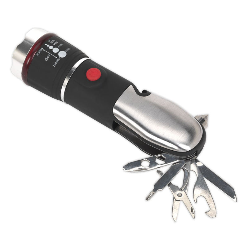 Sealey Emergency Torch/Multi-Tool - 3W LED Adjustable Focus 3 x AAA Cell LED072