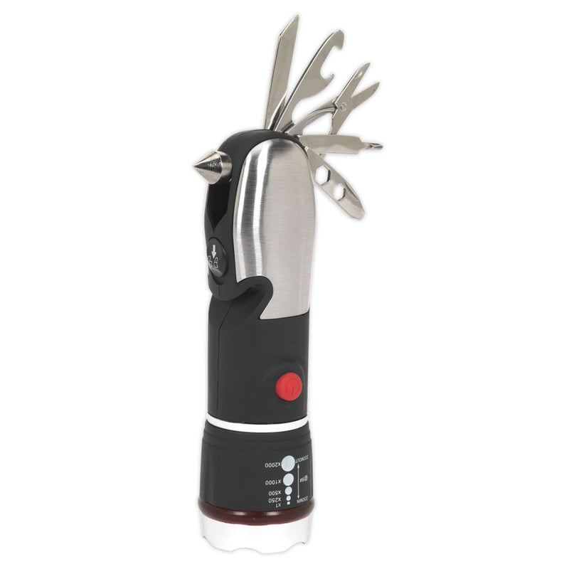 Sealey Emergency Torch/Multi-Tool - 3W LED Adjustable Focus 3 x AAA Cell LED072