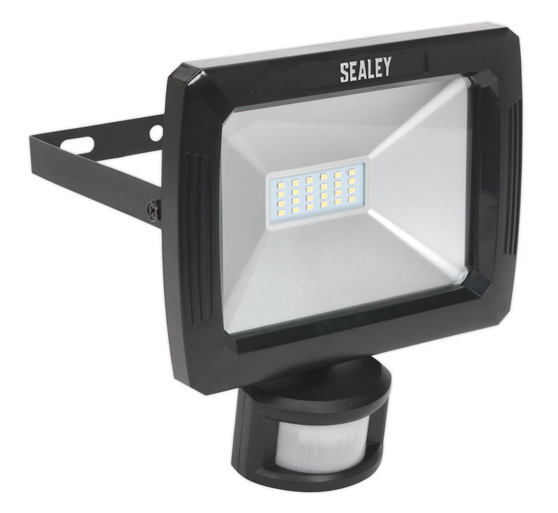 Sealey LED087 Floodlight with Wall Bracket & PIR Sensor 20W SMD LED 230V