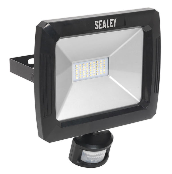 Sealey LED088 Floodlight with Wall Bracket & PIR Sensor 50W SMD LED 230V