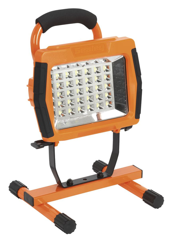 Sealey LED109CO Rechargeable Portable Floodlight 30SMD LED Lithium-ion - Orange