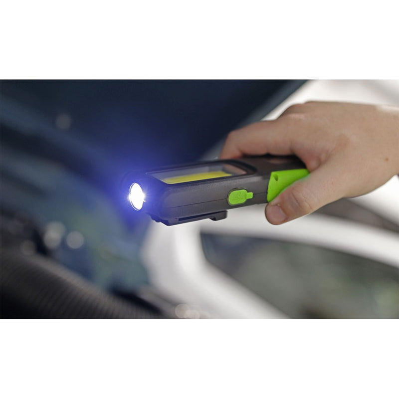 Sealey Rechargeable Inspection Light with Power Bank 5W COB & 3W SMD LED - Green LED318G