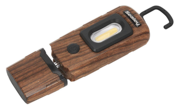 Sealey LED3601WE Rechargeable 360� Inspection Lamp 2W COB + 1W LED Wood Effect