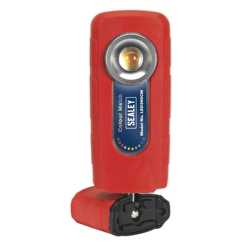 Sealey 360� Rechargeable Inspection Light 5W COB LED Colour Match CRI 96 - 3-Colour LED360CM