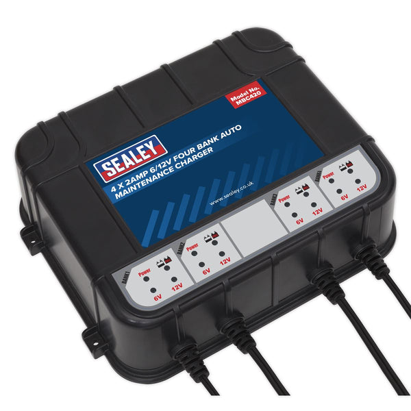 Sealey 6/12V 4 Bank Auto Maintenance Charger 8A (4 x 2A) MBC420