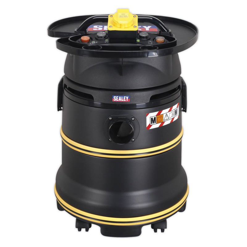 Sealey Vacuum Cleaner Industrial Wet/Dry 35L 1200W/110V Plastic Drum M Class Self-Clean Filter PC35110V