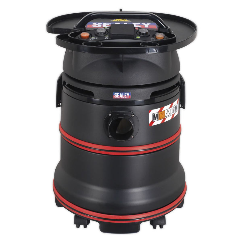 Sealey Vacuum Cleaner Industrial Wet/Dry 35L 1200W/230V Plastic Drum M Class Filtration Self-Clean Filter PC35230V