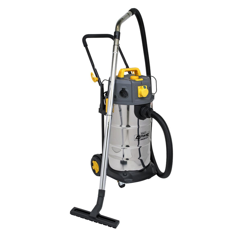 Sealey M Class Dust-Free Vacuum Cleaner Wet & Dry Stainless Steel Drum 38L 1100W/110V PC380M110V