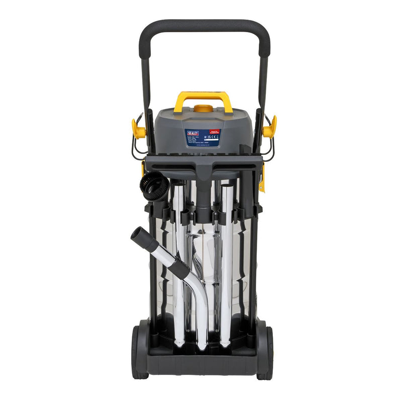 Sealey M Class Dust-Free Vacuum Cleaner Wet & Dry Stainless Steel Drum 38L 1100W/110V PC380M110V