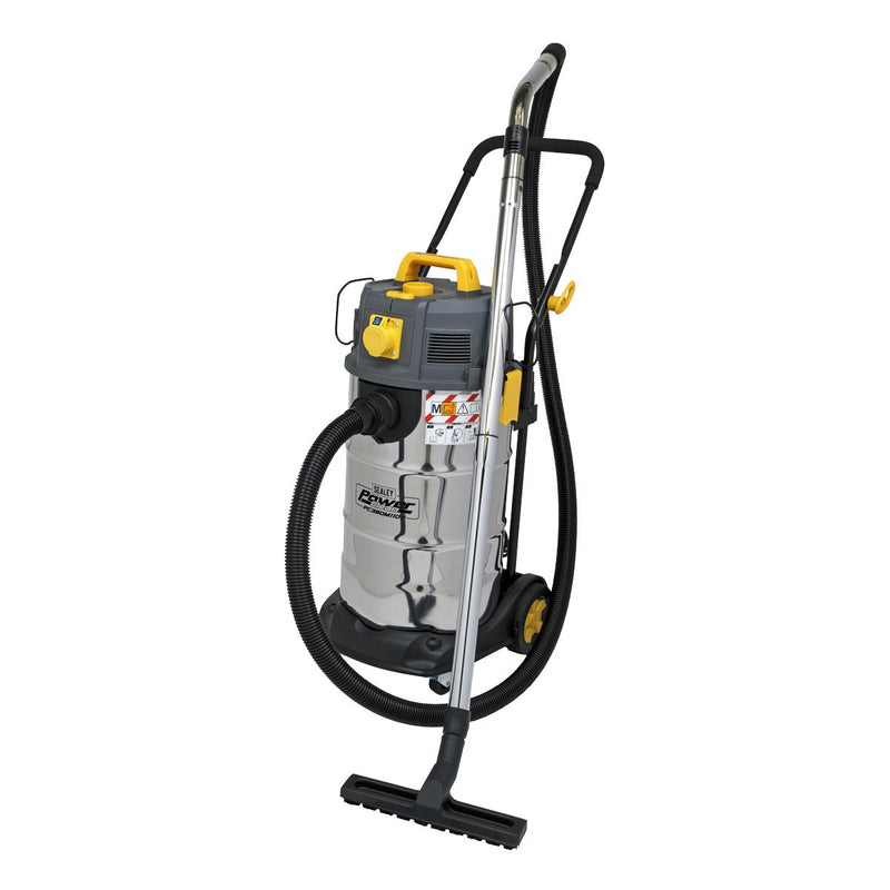 Sealey M Class Dust-Free Vacuum Cleaner Wet & Dry Stainless Steel Drum 38L 1100W/110V PC380M110V