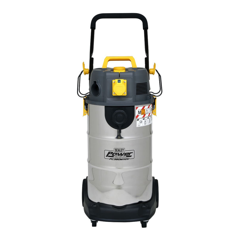 Sealey M Class Dust-Free Vacuum Cleaner Wet & Dry Stainless Steel Drum 38L 1100W/110V PC380M110V