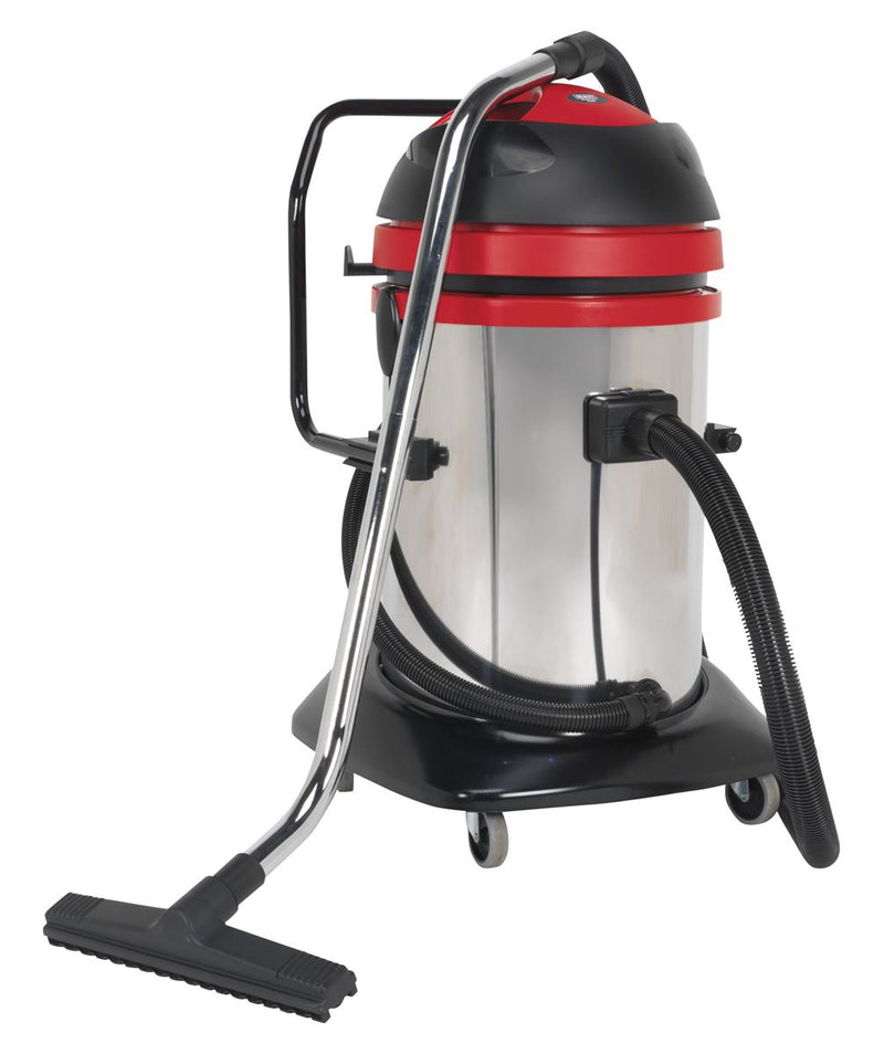 Sealey PC85 Vacuum Cleaner Industrial Wet & Dry Twin Motor 75ltr Stainless Drum 1200/2400W